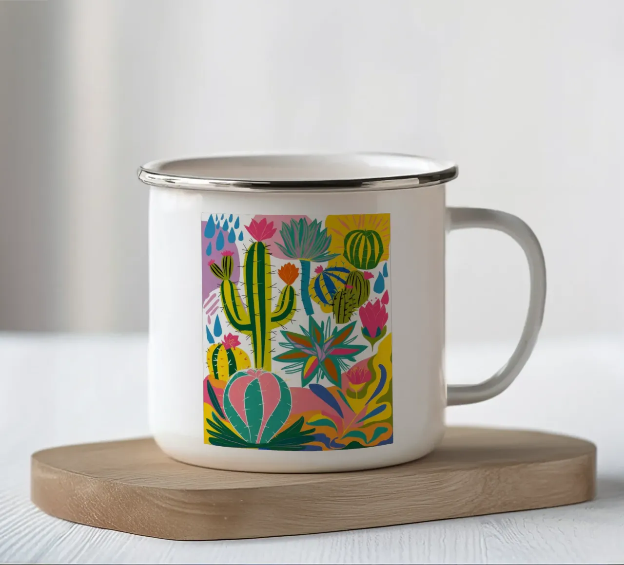 Giardino dei cactus cromatici tazza in smalto da Solar Paint