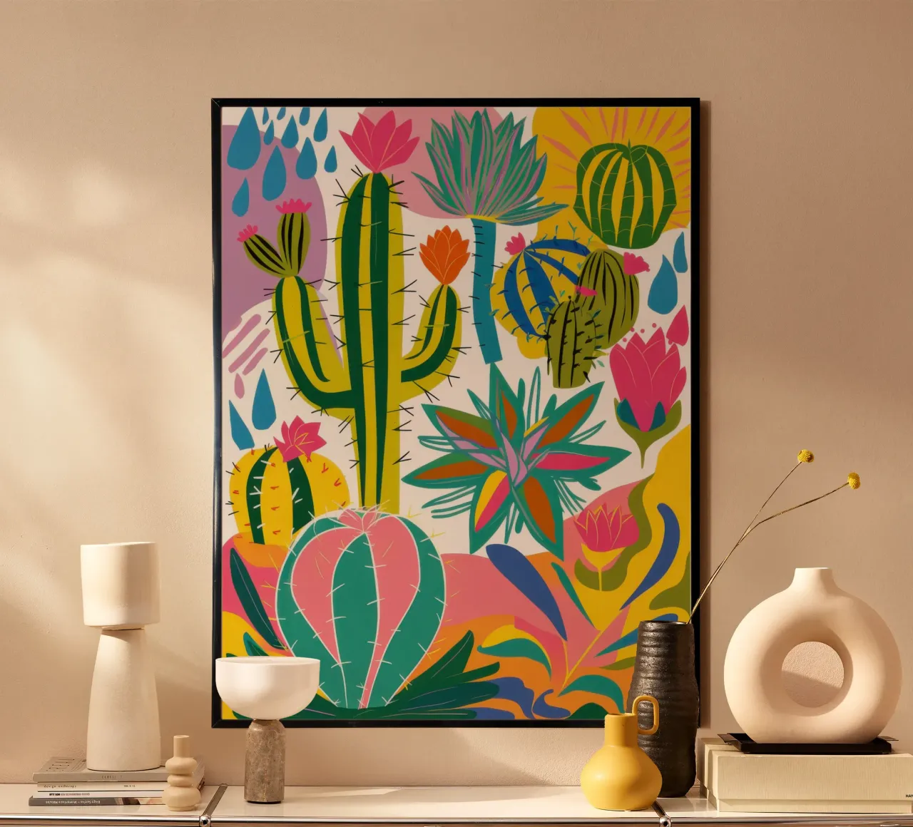 Giardino dei cactus cromatici poster da Solar Paint