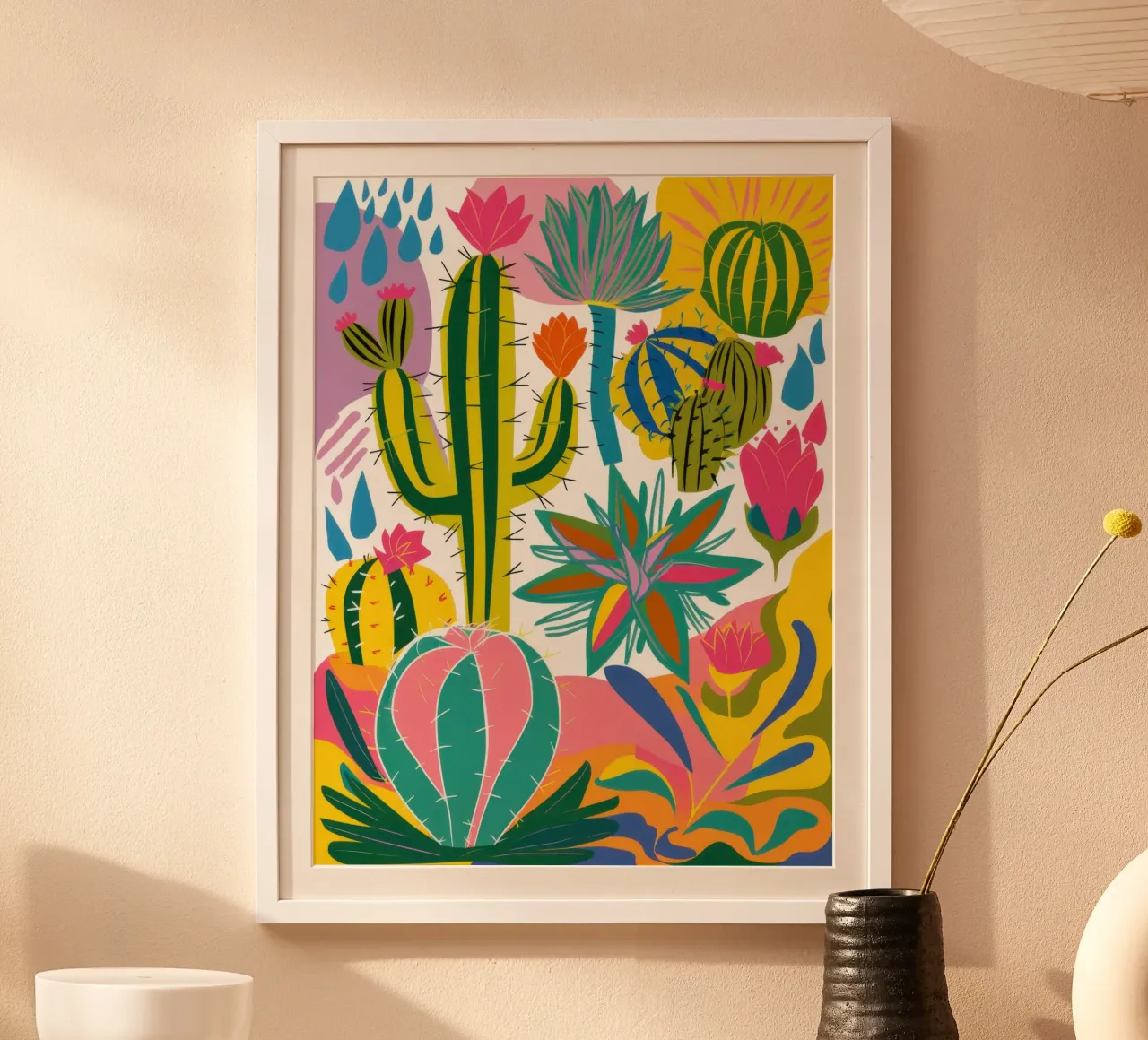 Giardino dei cactus cromatici poster da Solar Paint