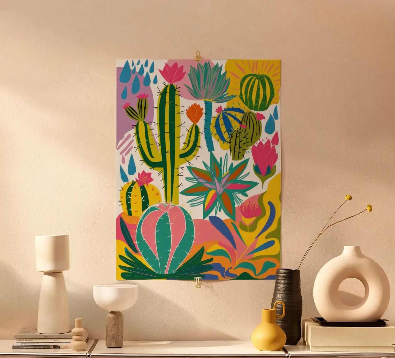 Giardino dei cactus cromatici poster da Solar Paint