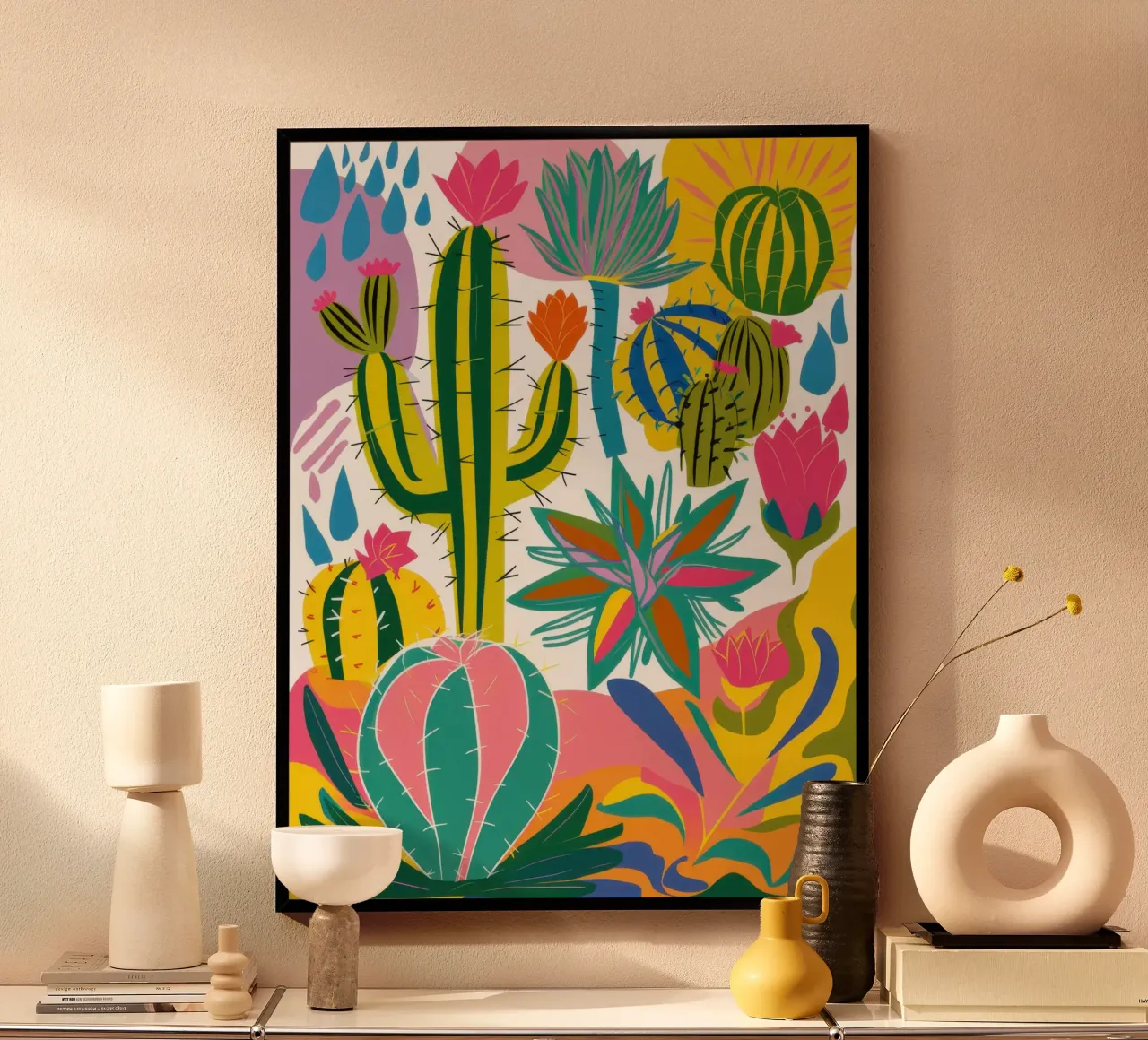 Giardino dei cactus cromatici poster da Solar Paint
