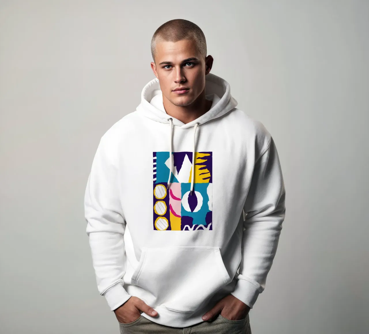 Volto frammentato Astratto felpa con cappuccio da Frosh Pallete