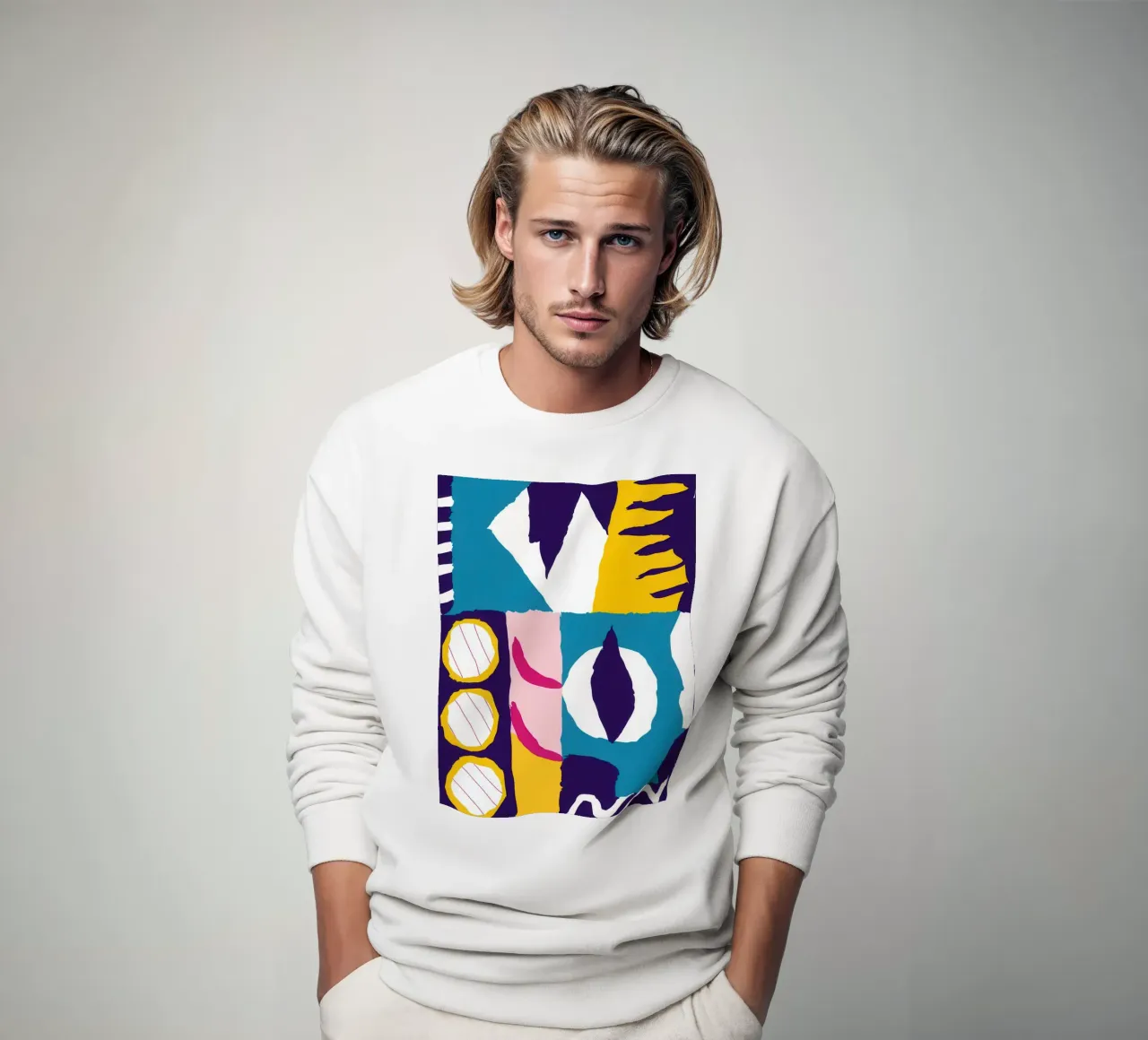 Gefragmenteerd gezicht Abstract sweatshirt van Frosh Pallete