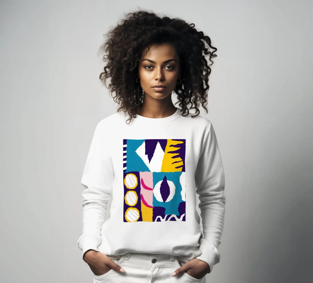 Gefragmenteerd gezicht Abstract sweatshirt van Frosh Pallete