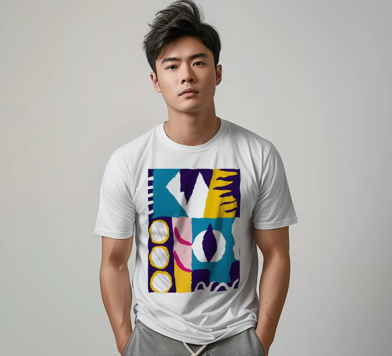 Gefragmenteerd gezicht Abstract t-shirt van Frosh Pallete