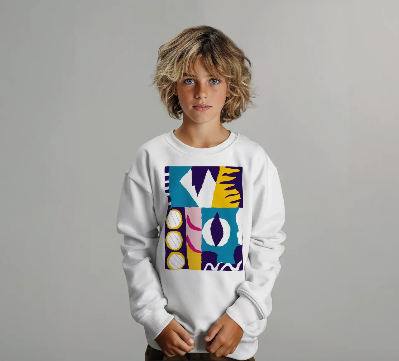 Gefragmenteerd gezicht Abstract kinder sweatshirt van Frosh Pallete