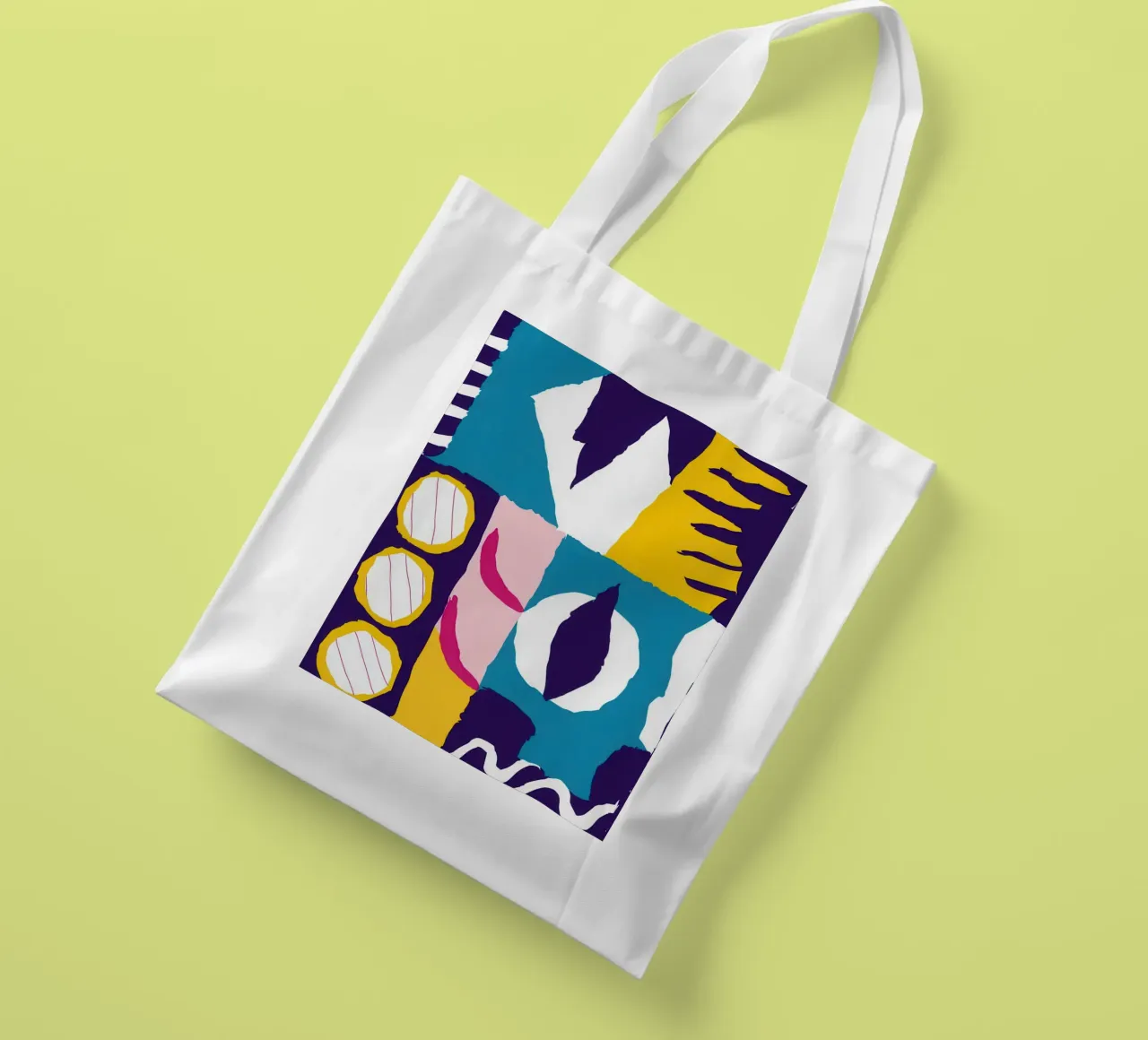 Gefragmenteerd gezicht Abstract jute draagtas van Frosh Pallete