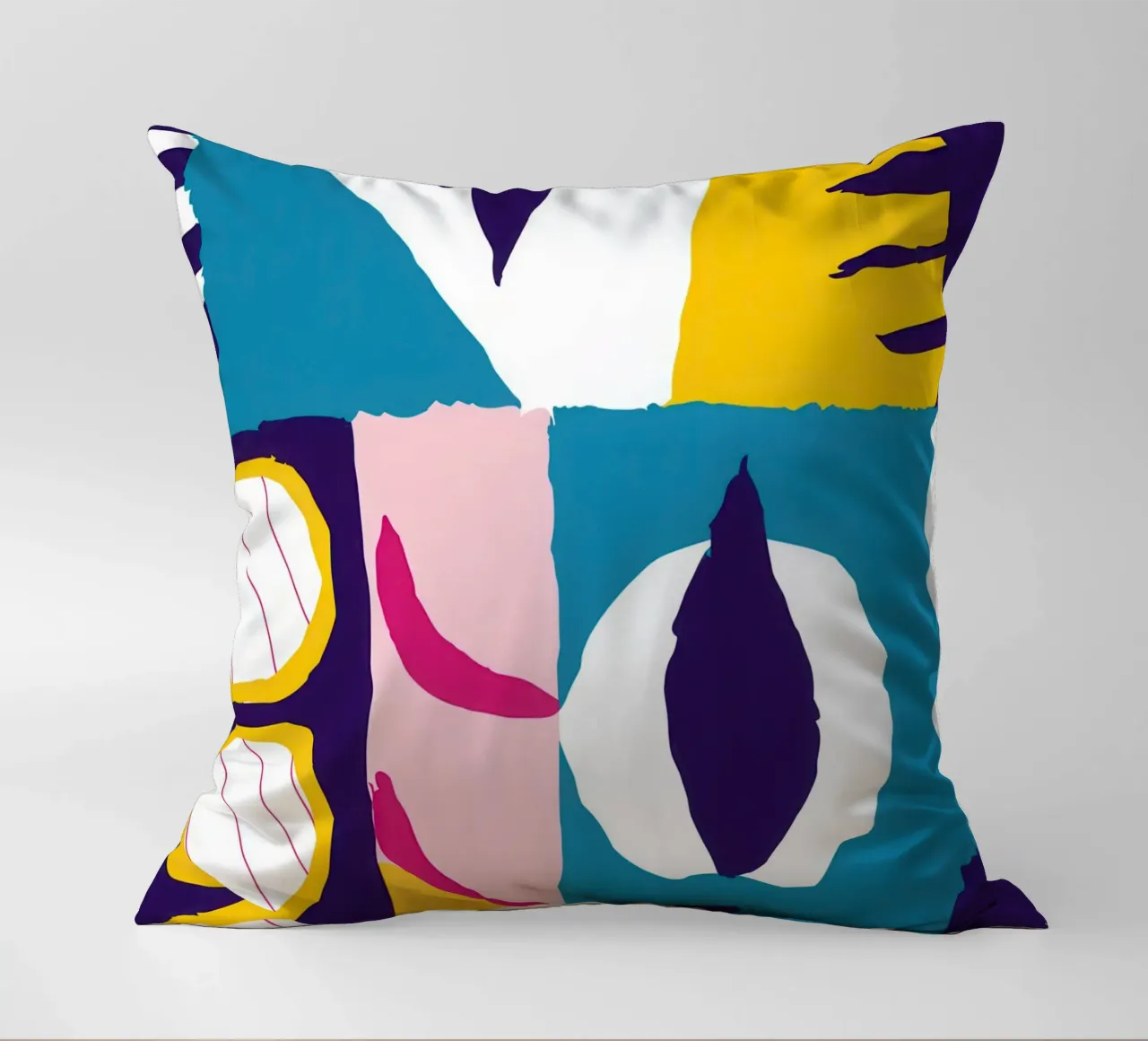 Fragmented Face Abstract decorative cushion by Frosh Pallete