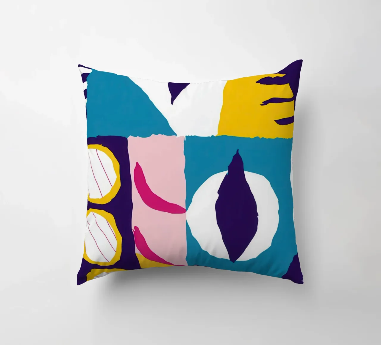 Fragmented Face Abstract decorative cushion by Frosh Pallete