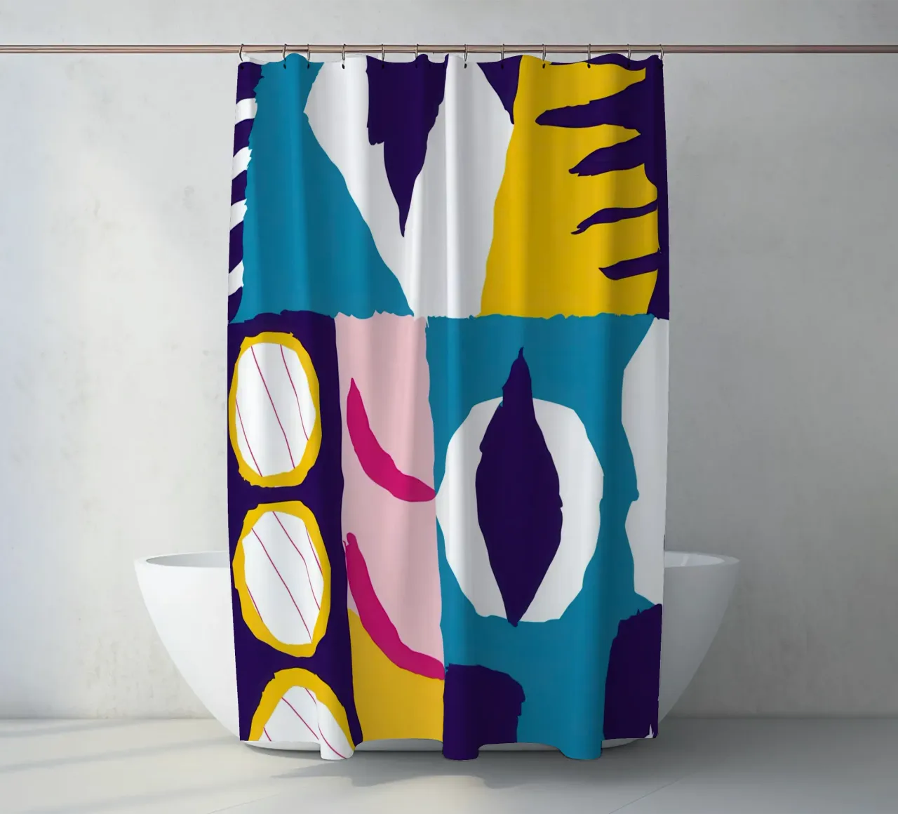 Gefragmenteerd gezicht Abstract douchegordijn van Frosh Pallete