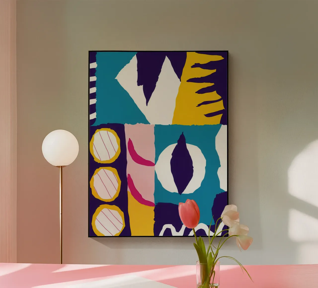 Gefragmenteerd gezicht Abstract acryl van Frosh Pallete