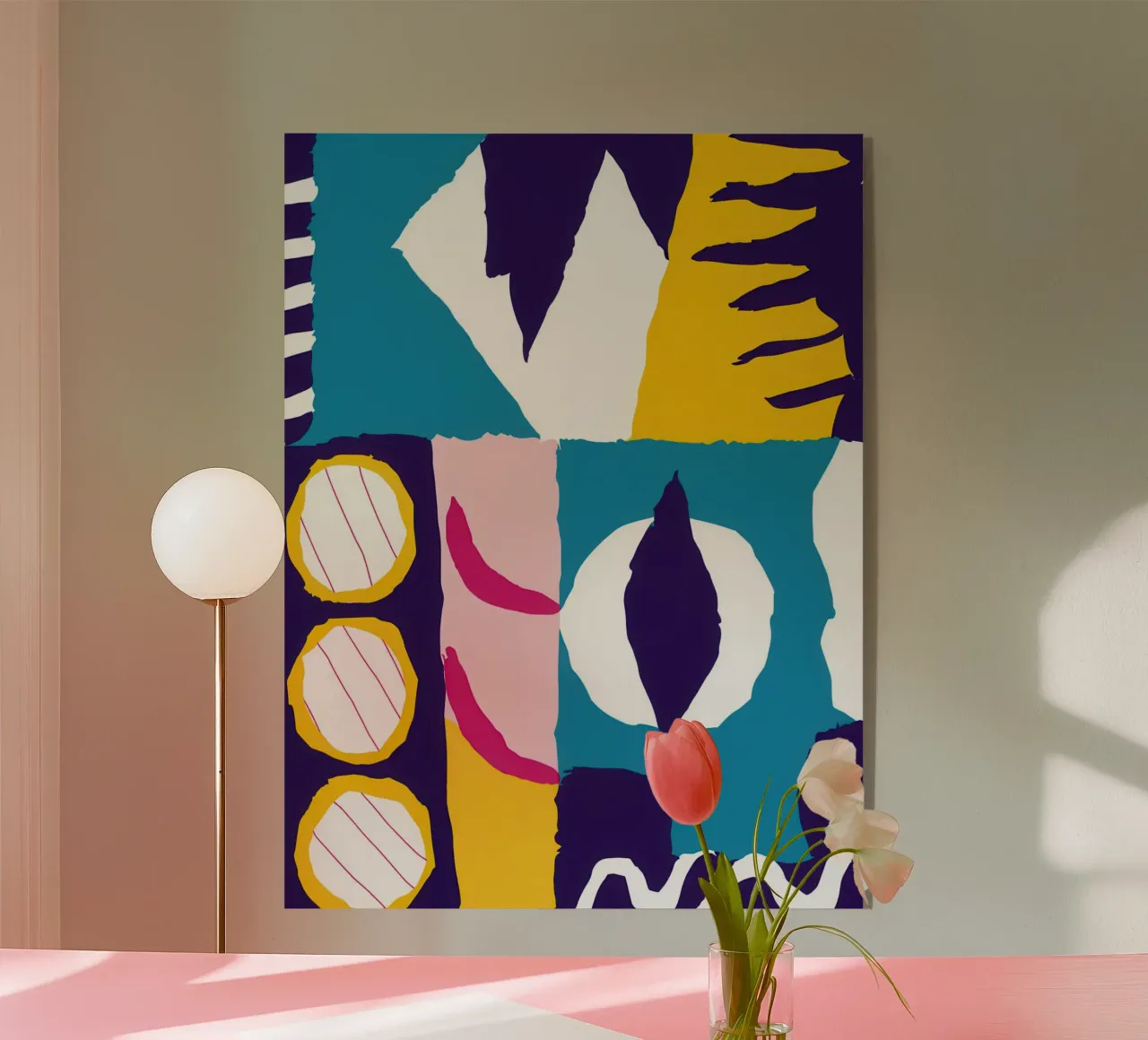 Gefragmenteerd gezicht Abstract acryl van Frosh Pallete