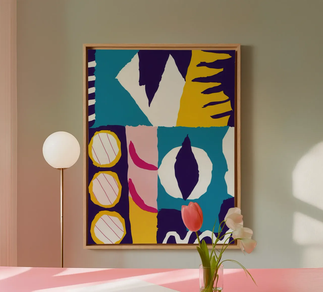 Gefragmenteerd gezicht Abstract canvas van Frosh Pallete