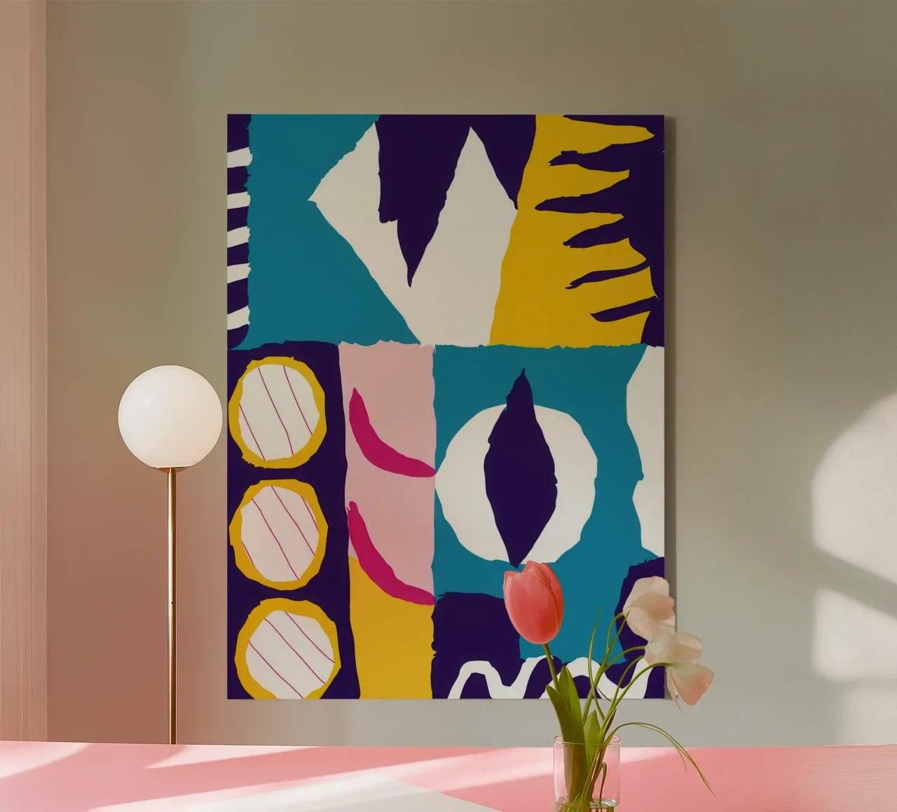 Gefragmenteerd gezicht Abstract canvas van Frosh Pallete