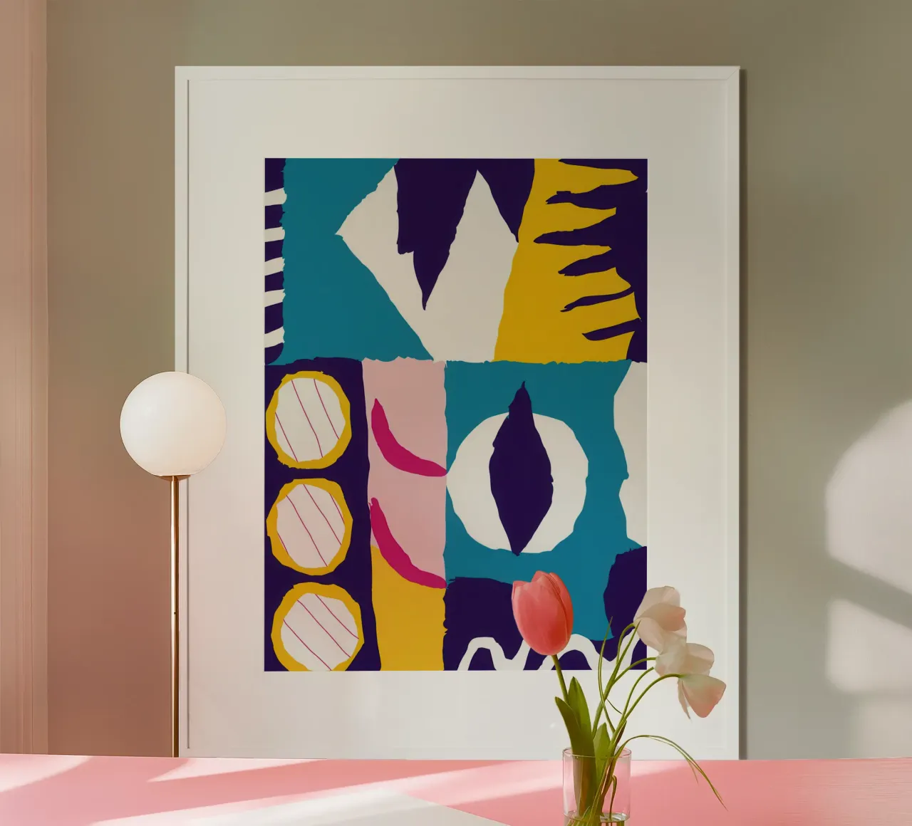 Gefragmenteerd gezicht Abstract hahnemühle van Frosh Pallete