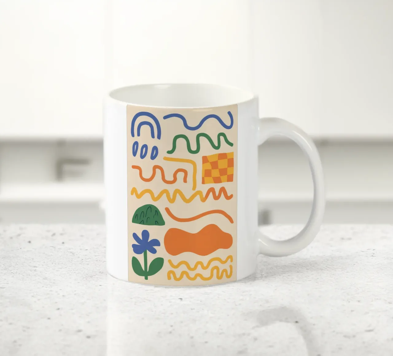 Scarabocchi di linee giocose tazza in ceramica da Bring Haven