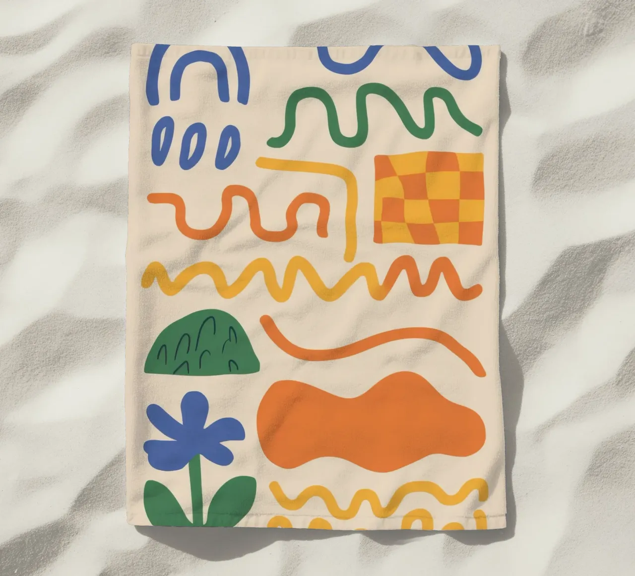 Scarabocchi di linee giocose telo mare da Bring Haven