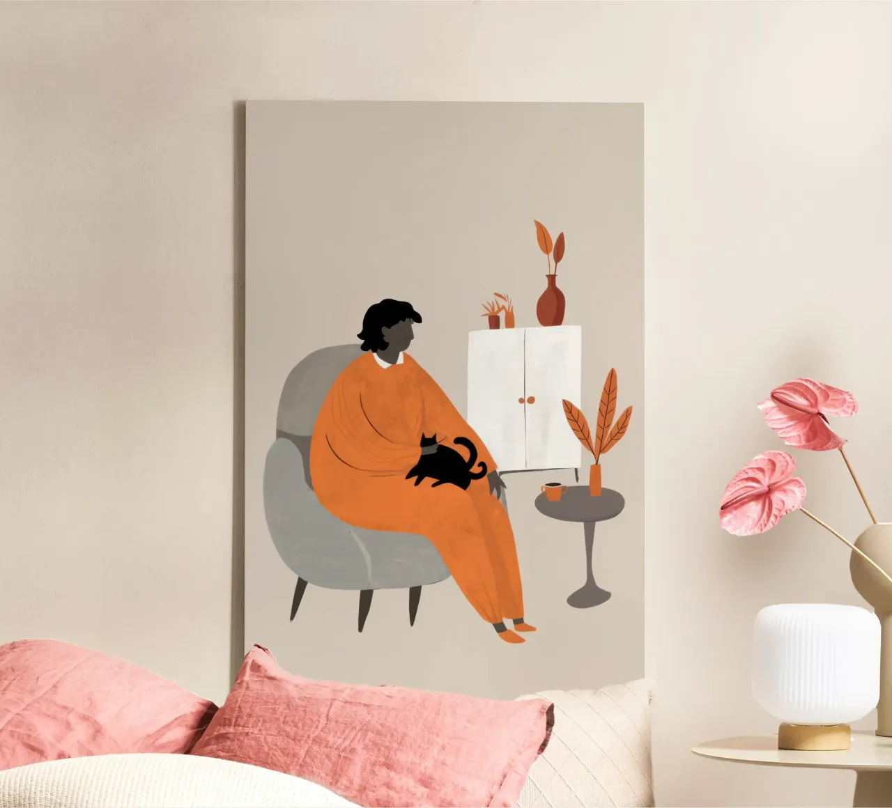 Le repos matinal des félins toile avec Caisse américaine de Solar Paint
