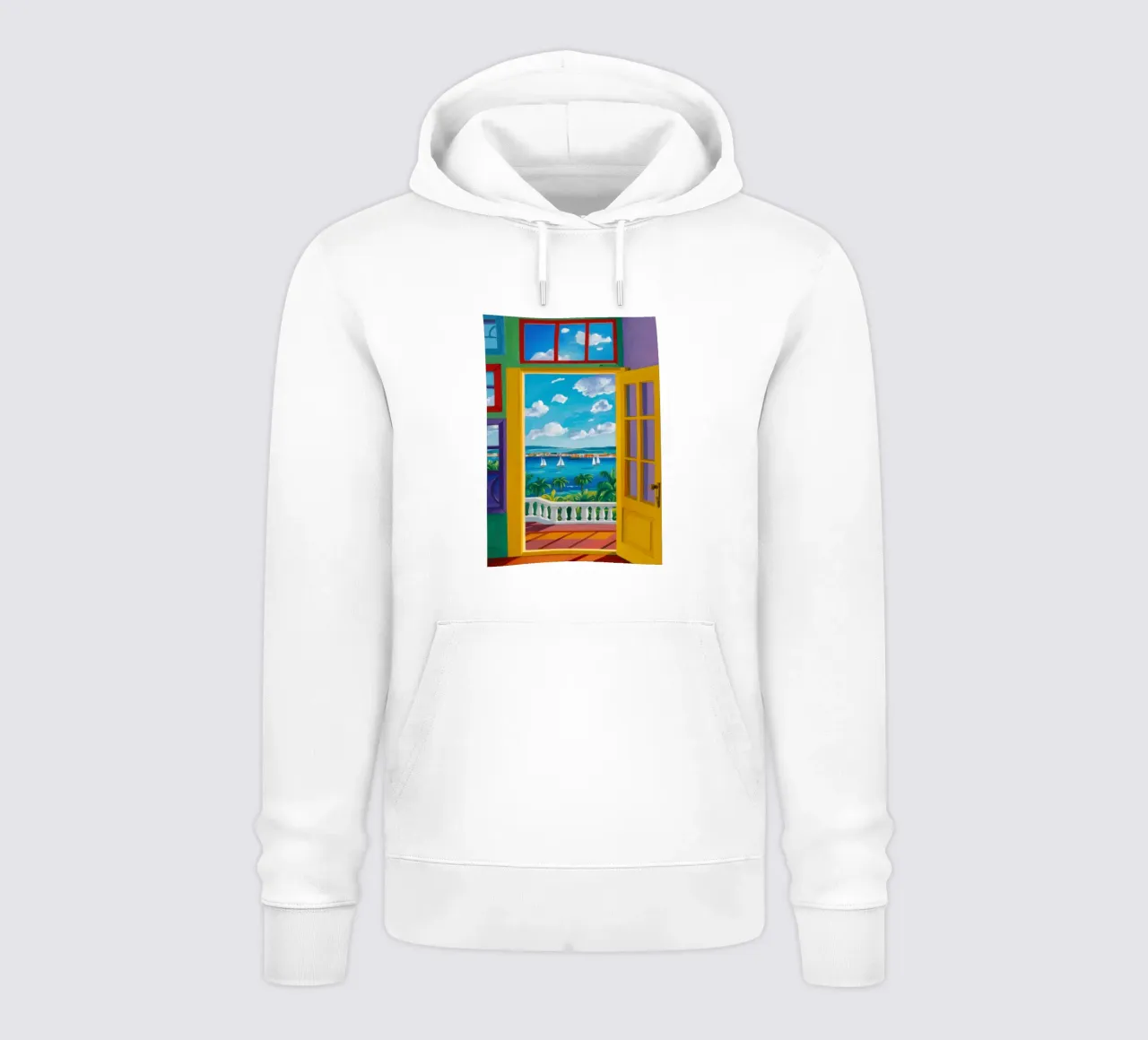 Vista sulla porta soleggiata felpa con cappuccio da Frosh Pallete