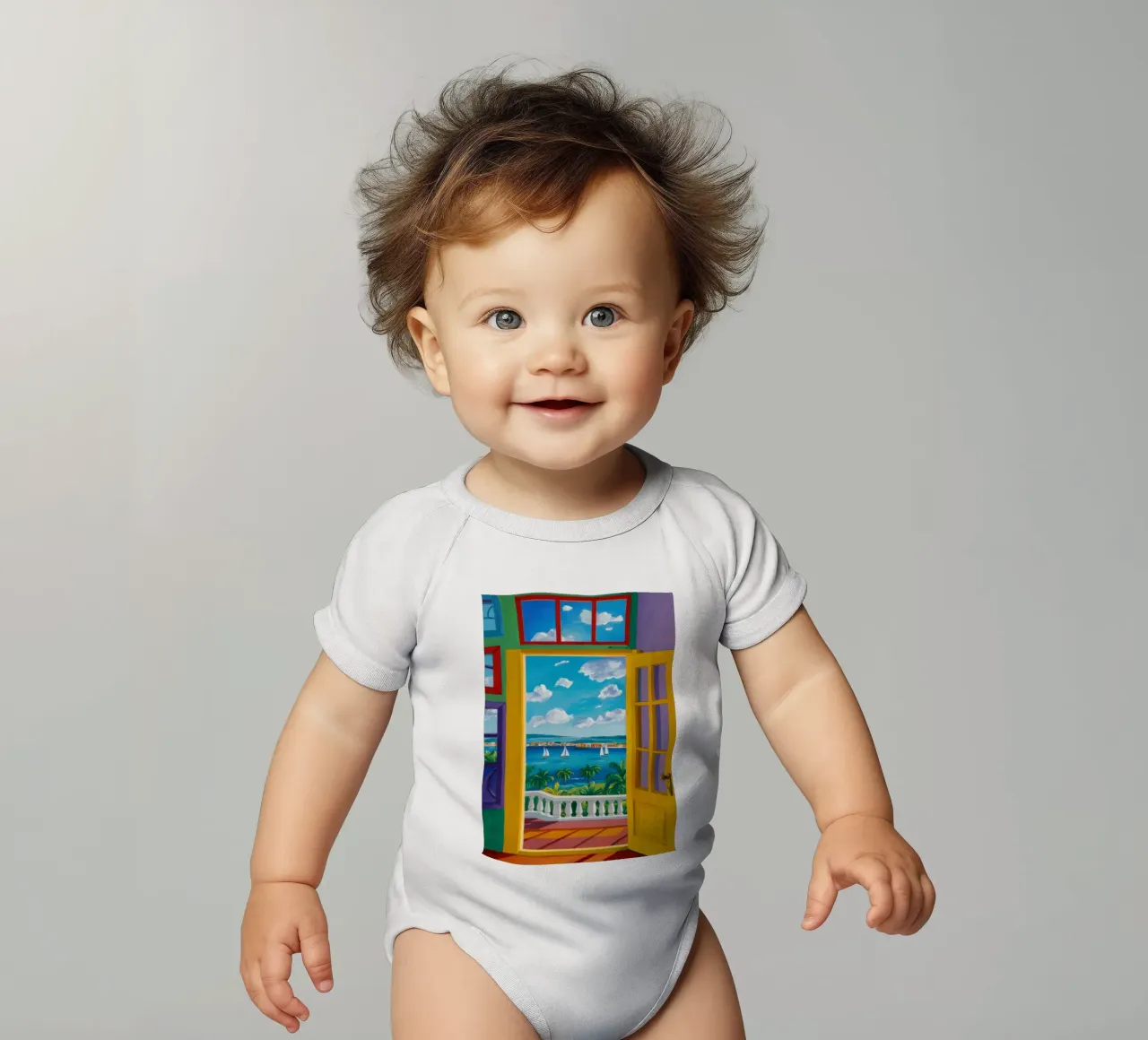 Vue de la porte ensoleillée body bébé de Frosh Pallete