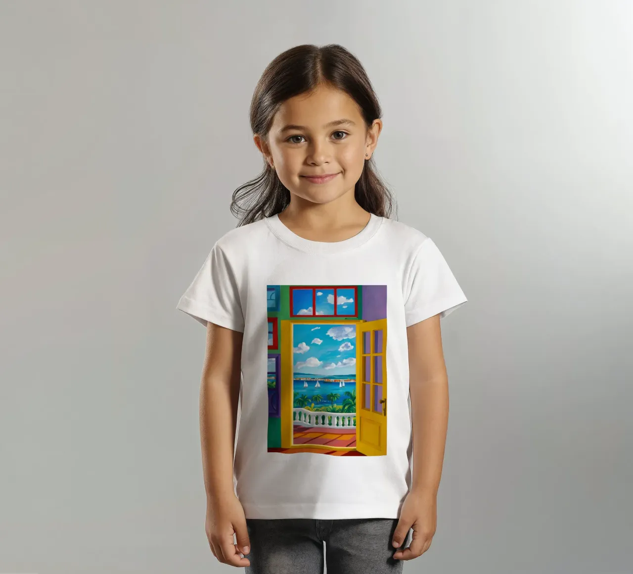 Vista sulla porta soleggiata t-shirt bambini da Frosh Pallete