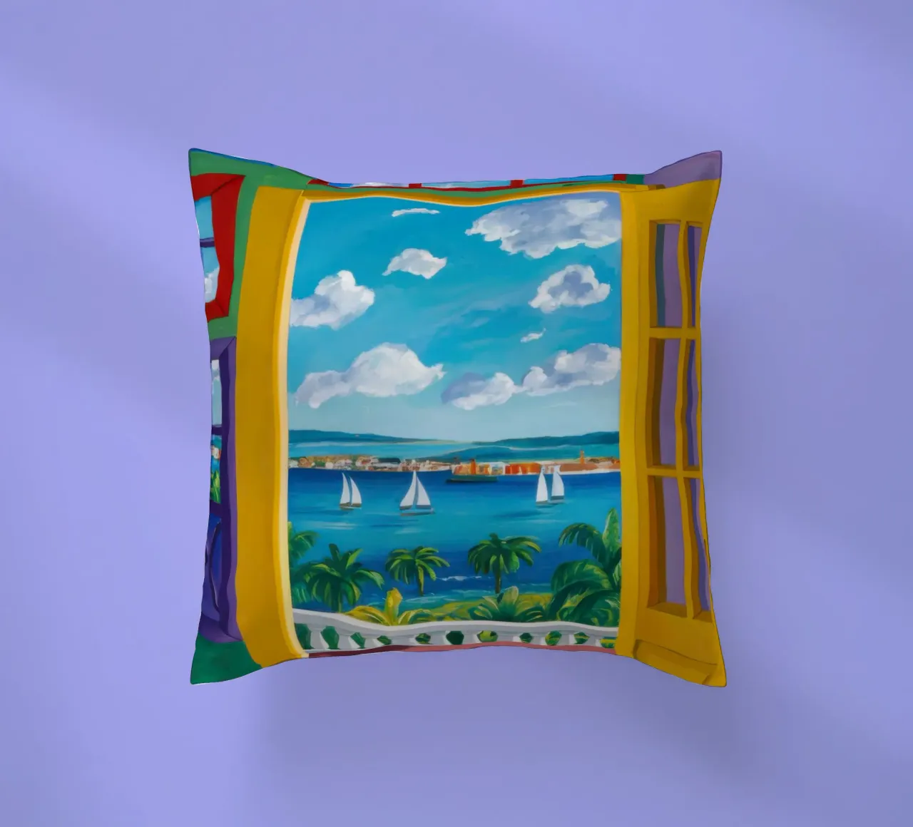 Vue de la porte ensoleillée coussin de Frosh Pallete