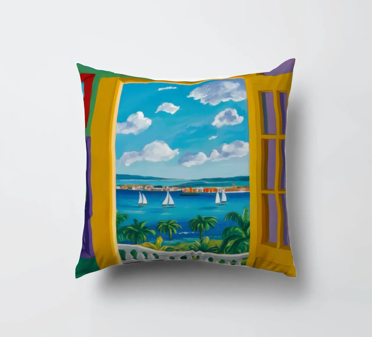 Vue de la porte ensoleillée coussin de Frosh Pallete