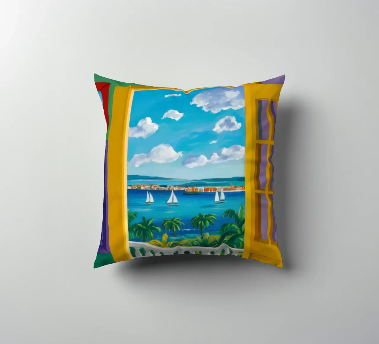 Vue de la porte ensoleillée coussin de Frosh Pallete