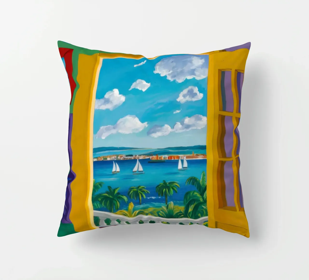 Vue de la porte ensoleillée coussin de Frosh Pallete