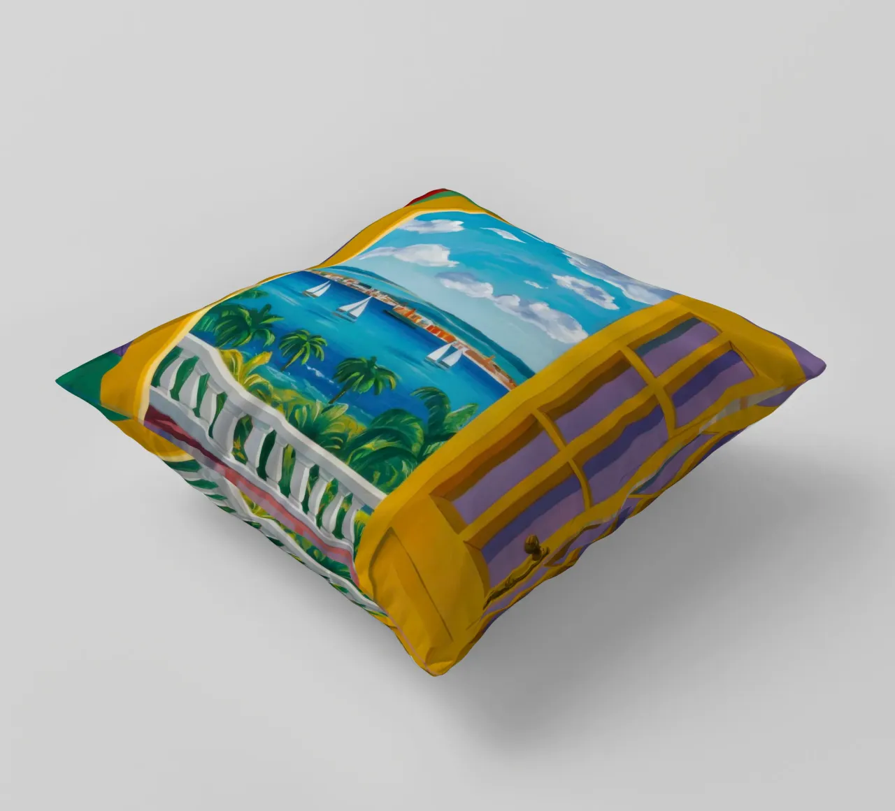 Vue de la porte ensoleillée coussin de Frosh Pallete
