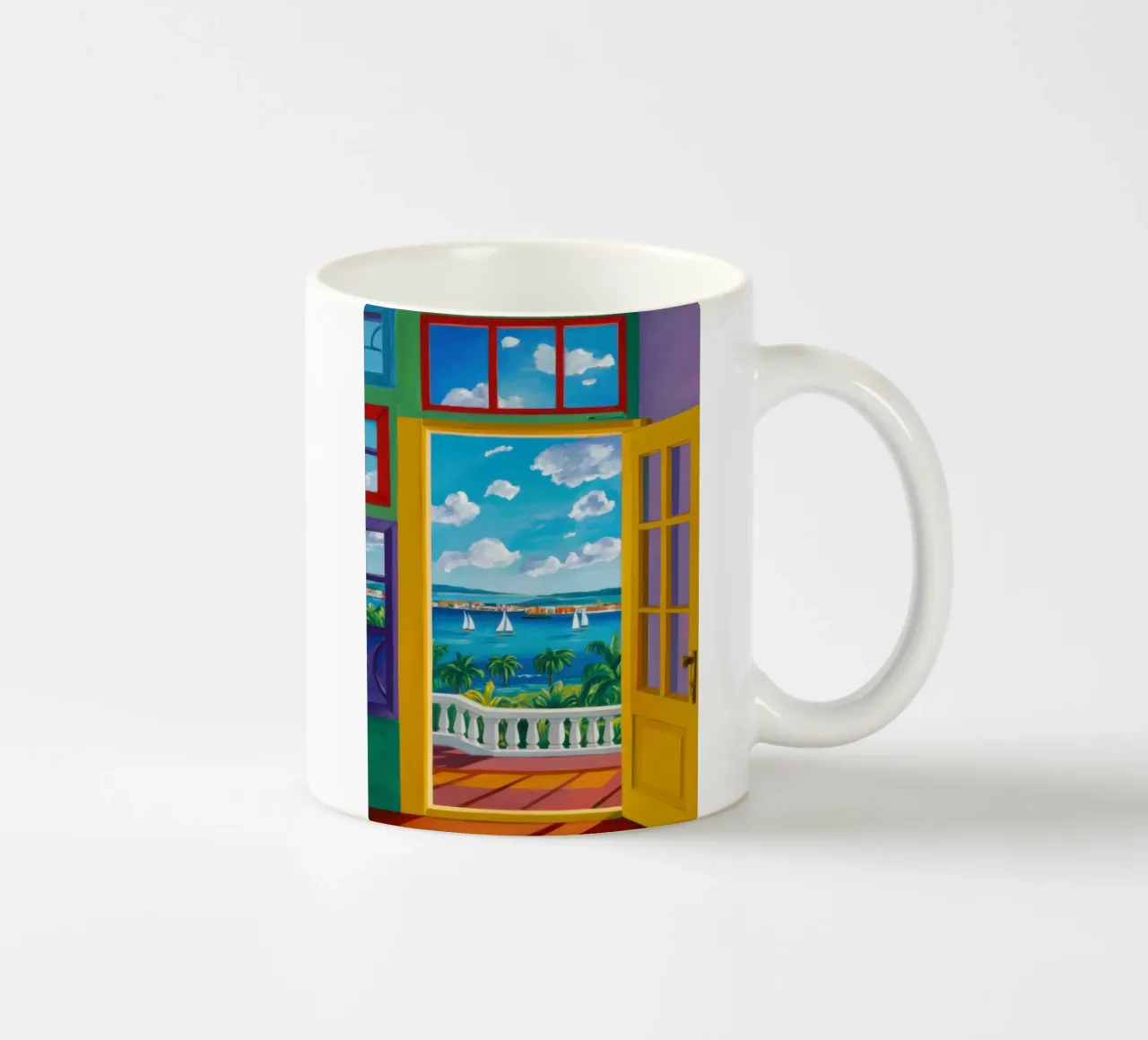 Vue de la porte ensoleillée mug en céramique de Frosh Pallete