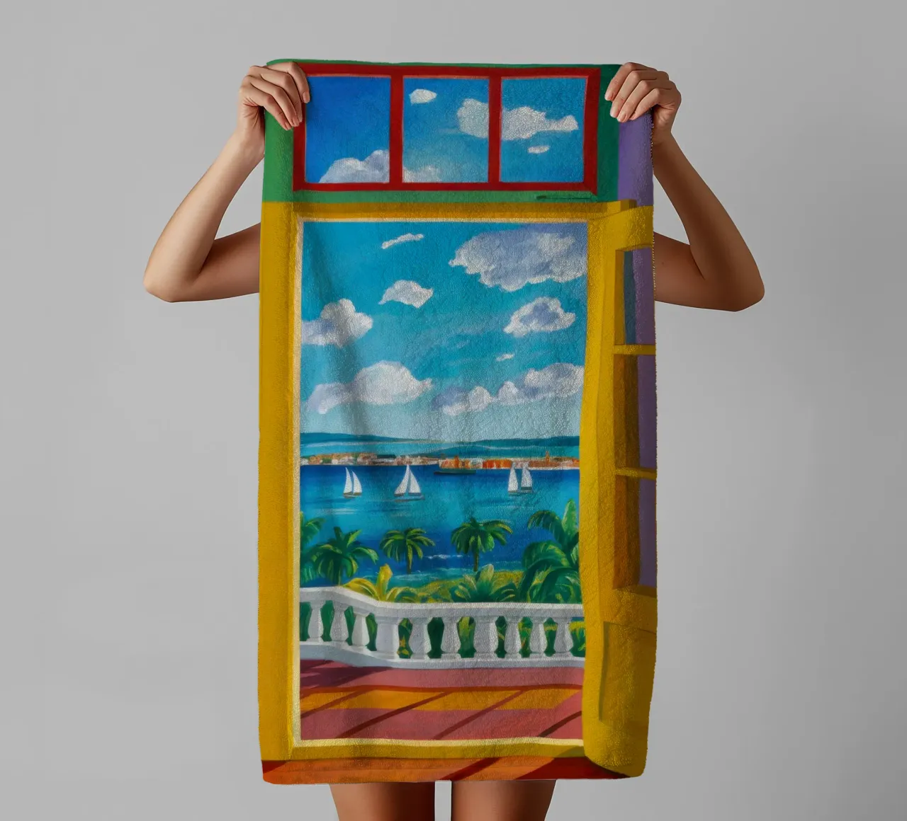 Vue de la porte ensoleillée serviette de bain de Frosh Pallete