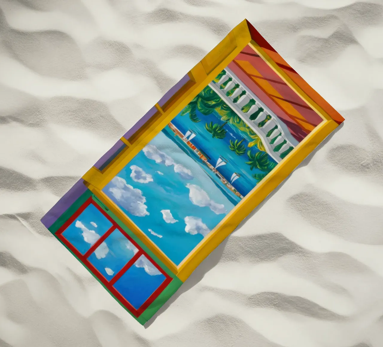 Vue de la porte ensoleillée serviette de plage de Frosh Pallete