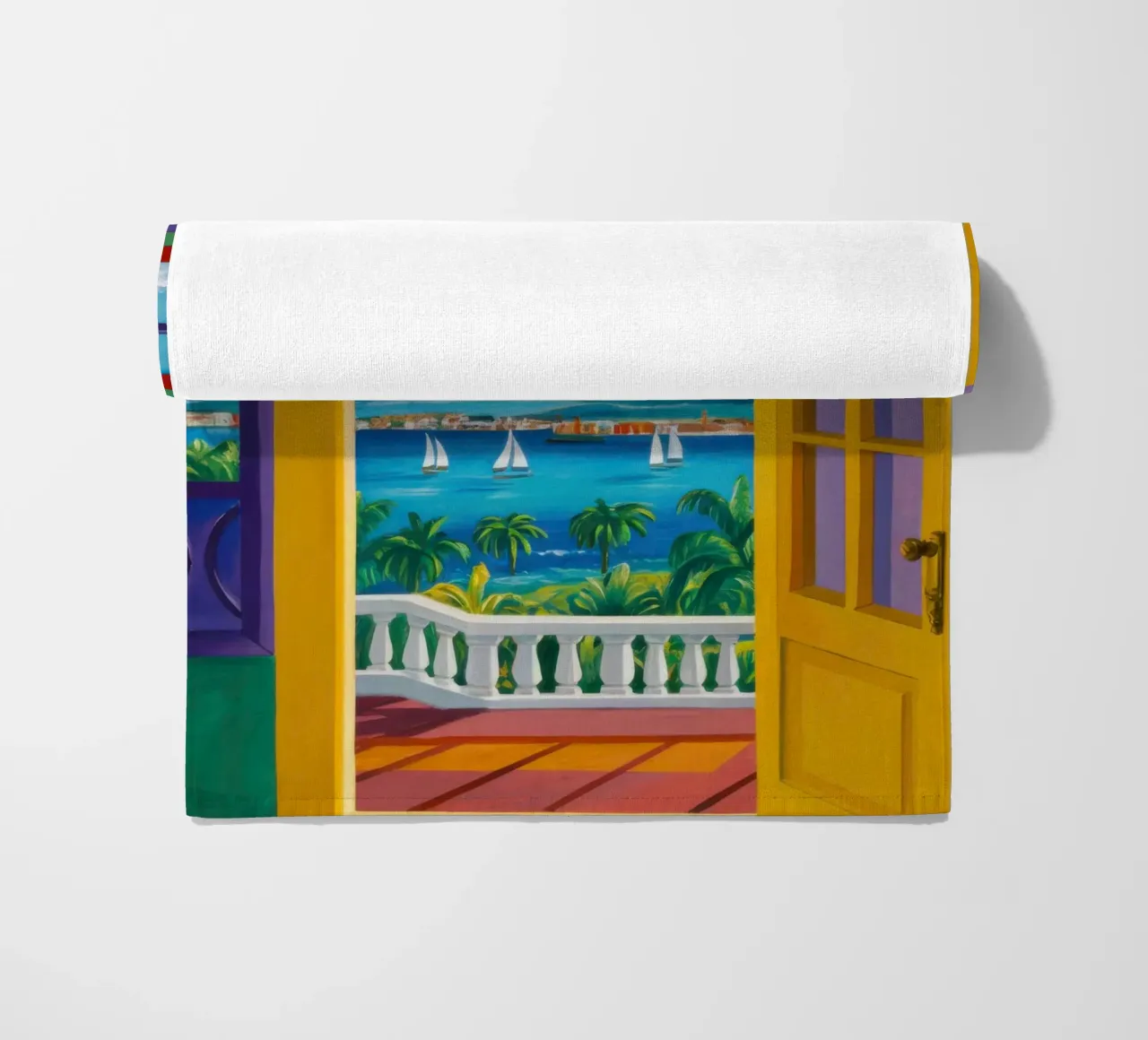 Vue de la porte ensoleillée serviette de plage de Frosh Pallete