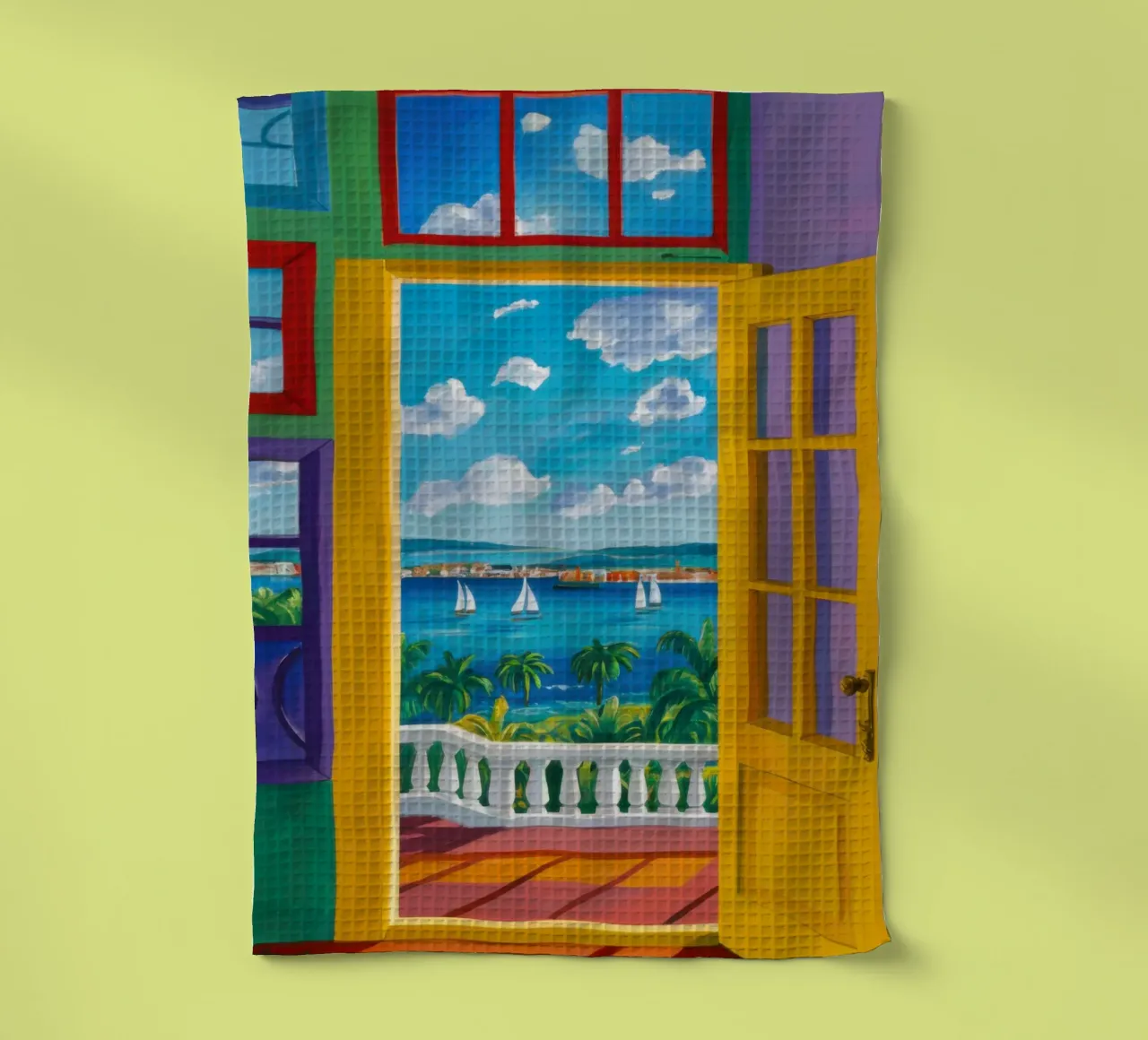 Vue de la porte ensoleillée torchon de Frosh Pallete