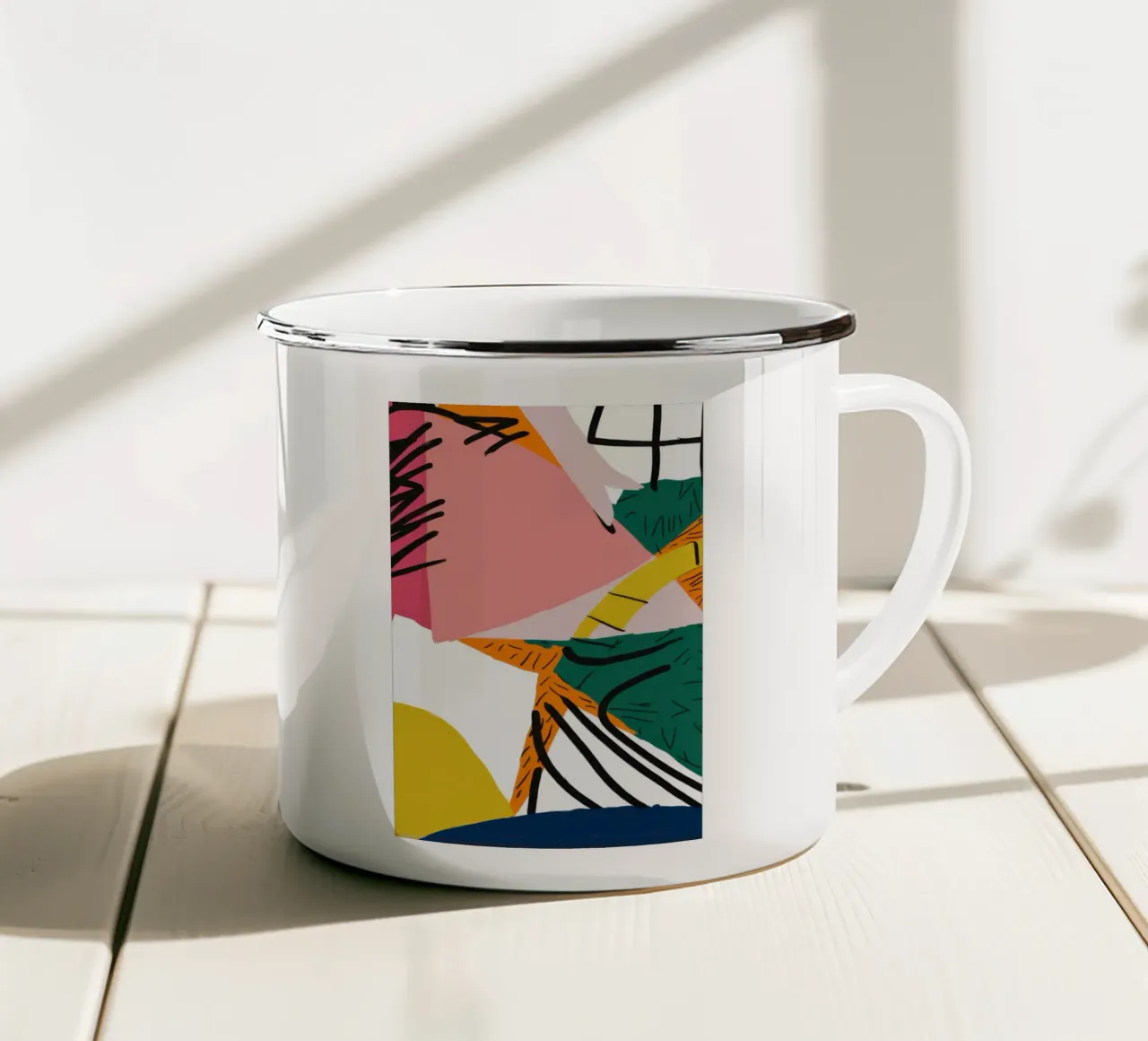 Vue intérieure déconstruite mug en émail de Solar Paint
