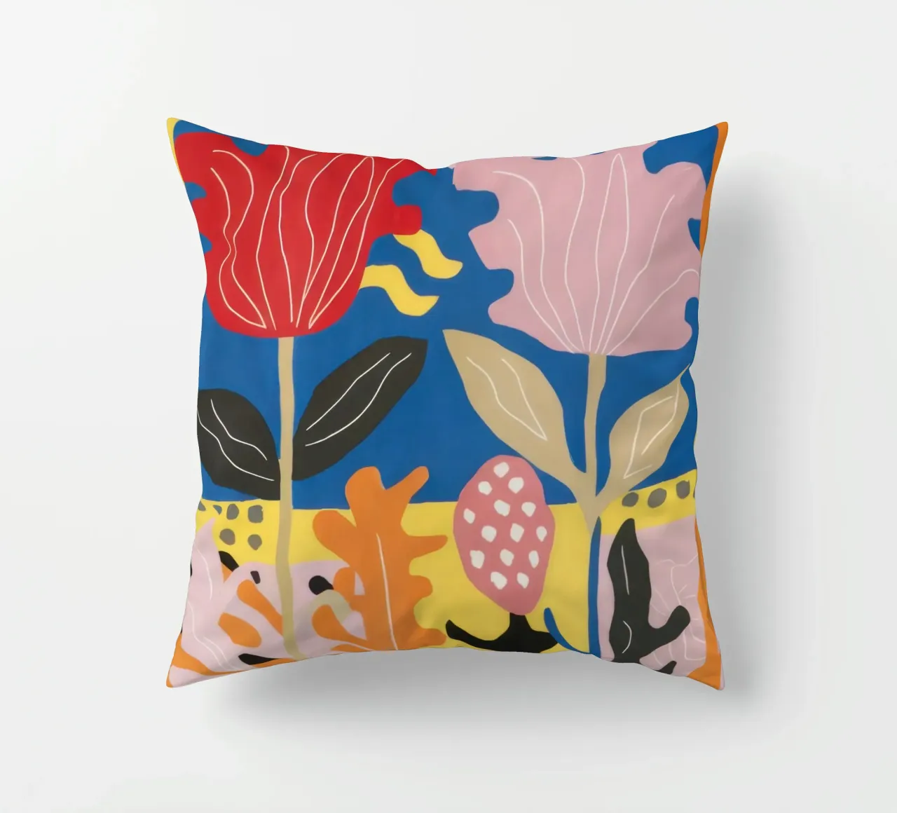 Fröhliche Volkskunst Blumen Kissen von Frosh Pallete