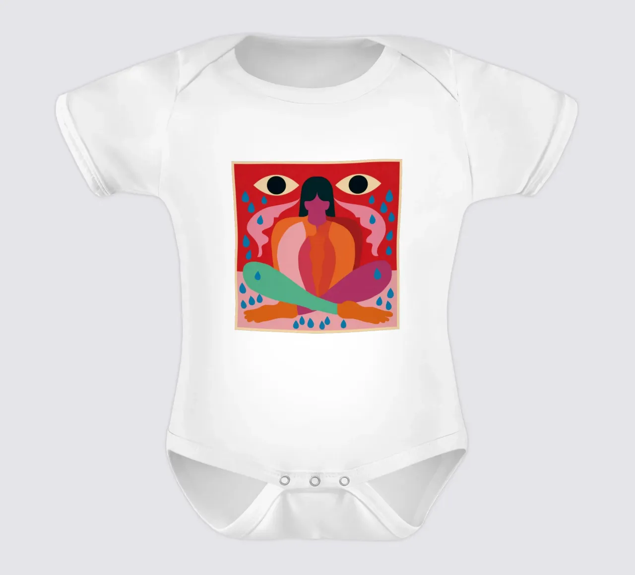 Lacrime prismatiche abbracciano body neonato maniche corte da Bring Haven