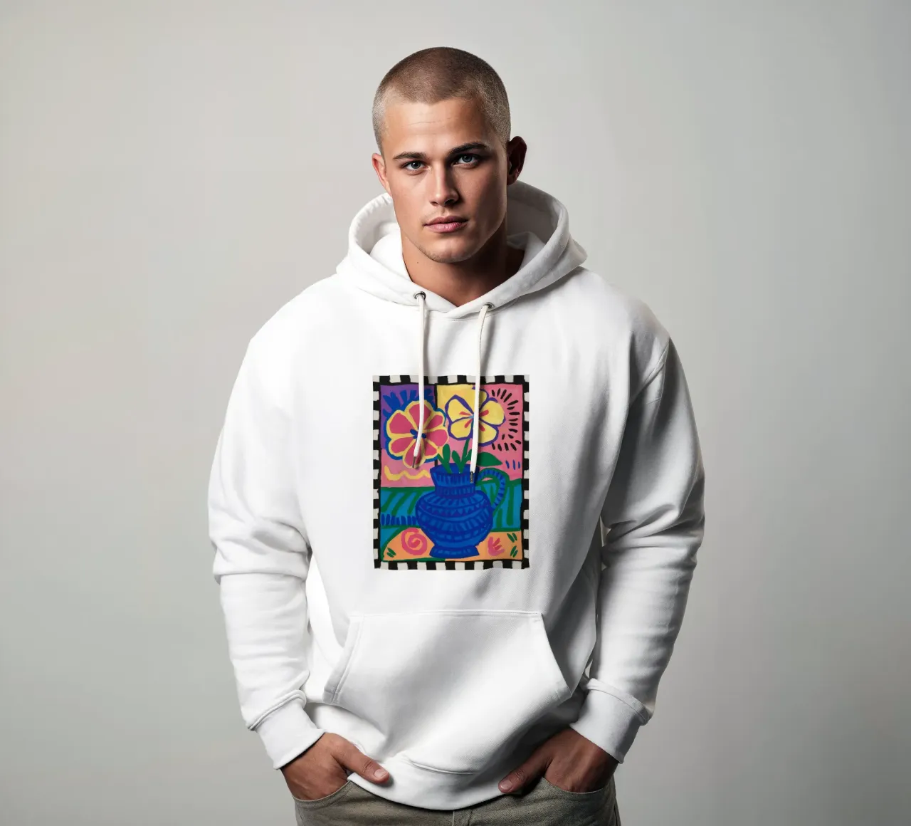 Quiete floreale bohémien felpa con cappuccio da Solar Paint
