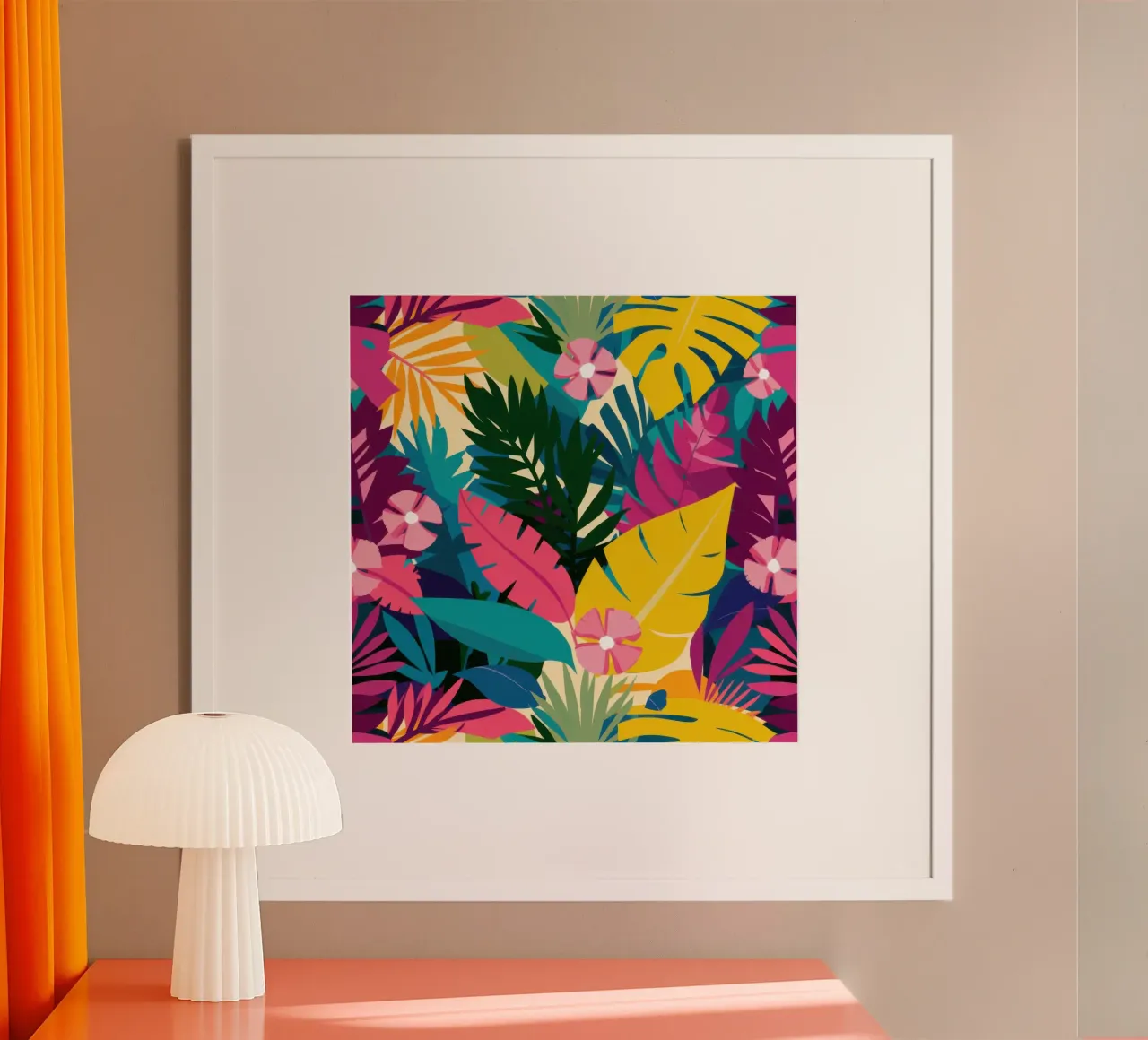 Sogno tropicale psichedelico poster con telaio in alluminio da Solar Paint