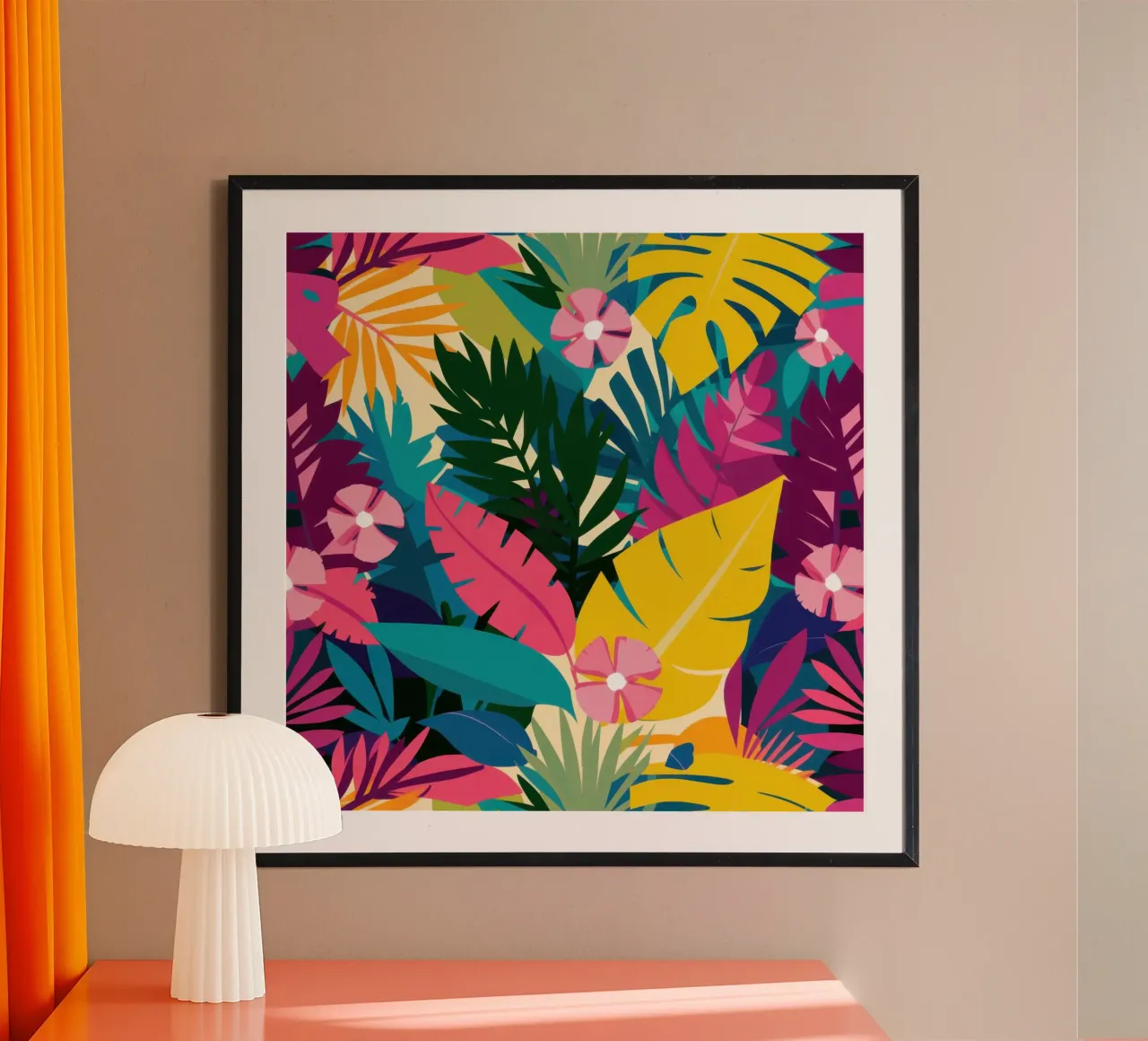 Sogno tropicale psichedelico poster con telaio in alluminio da Solar Paint