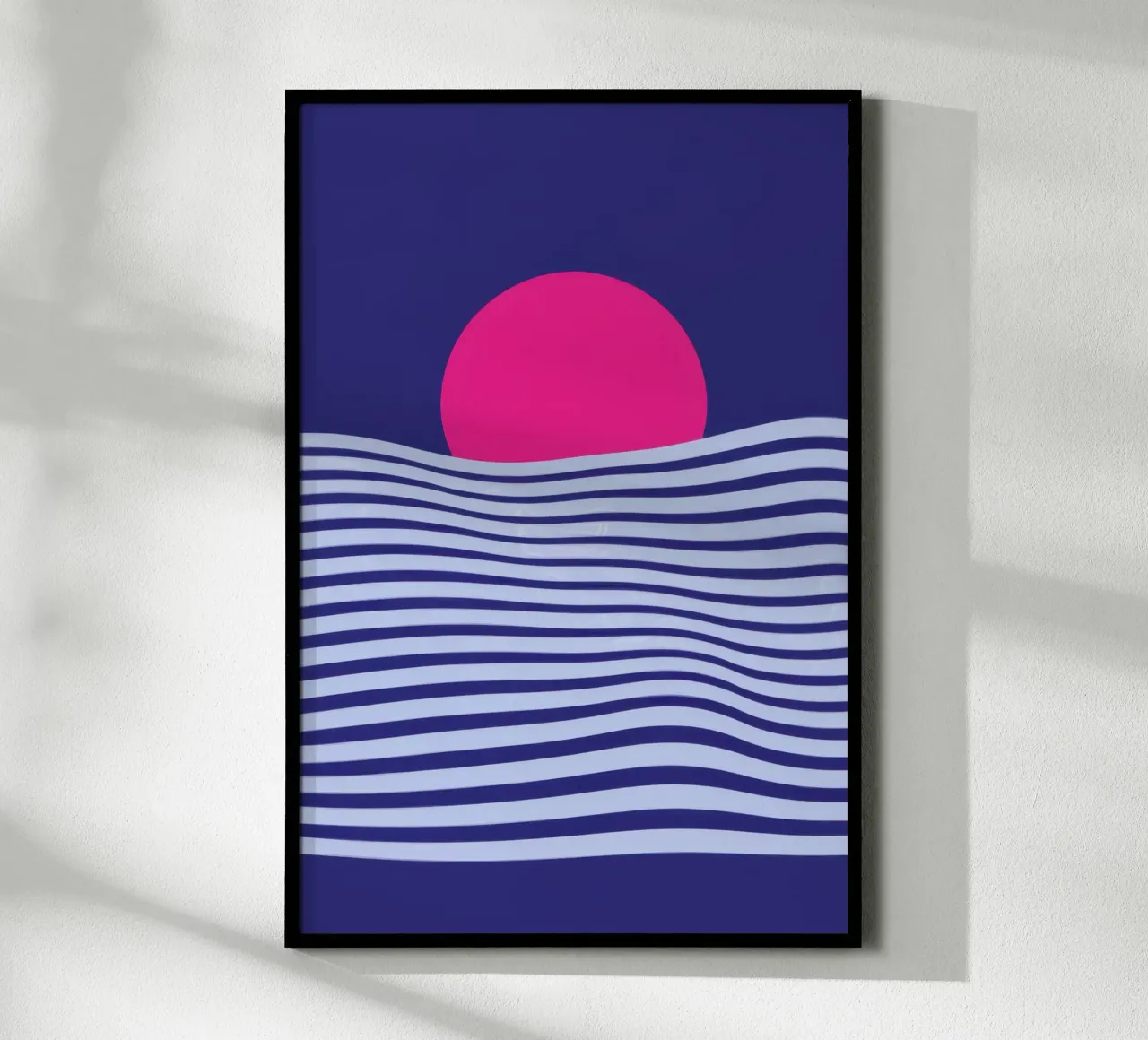 Tramonto sull'oceano minimalista poster con telaio in alluminio da Frosh Pallete