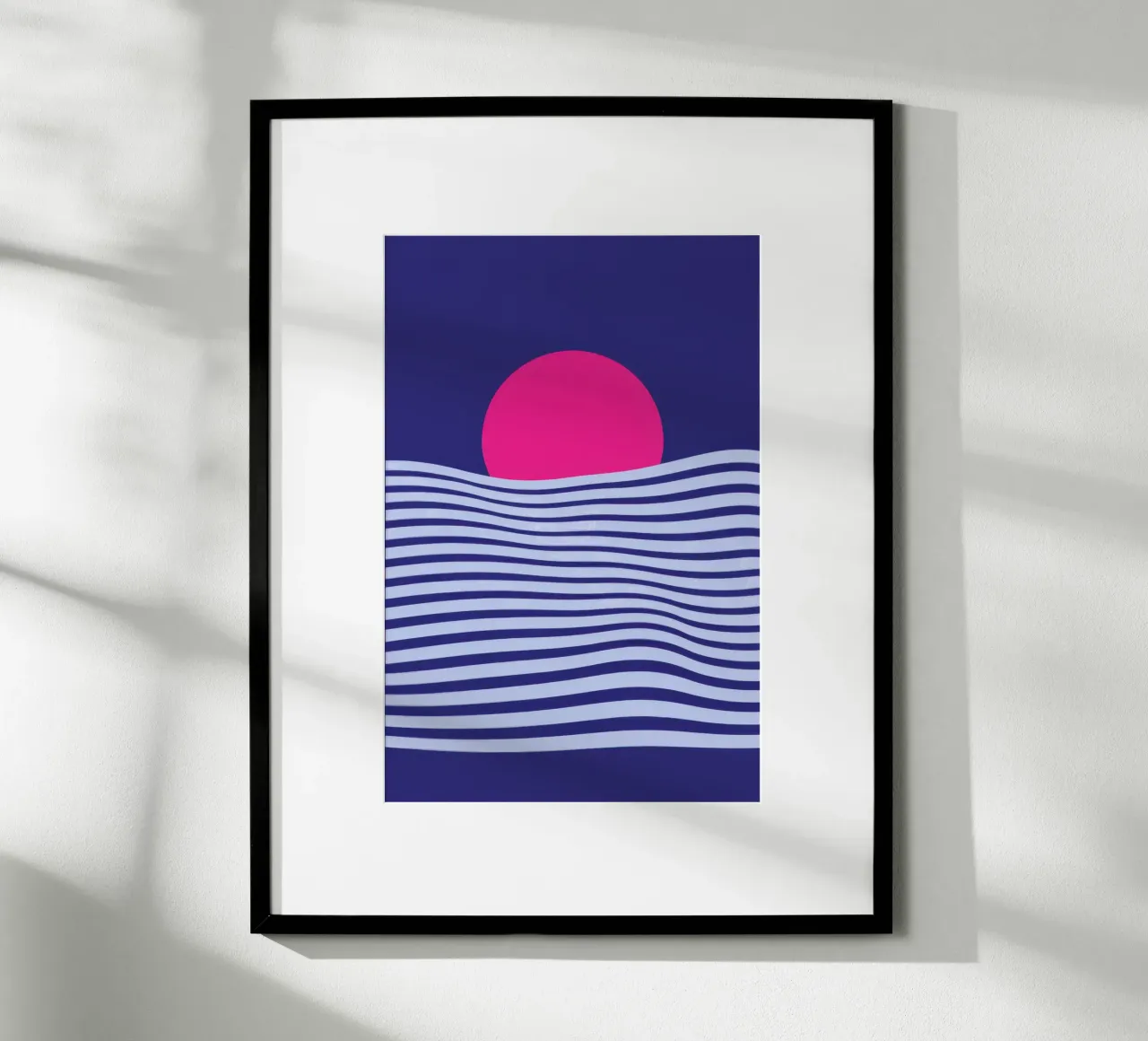Tramonto sull'oceano minimalista poster con telaio in alluminio da Frosh Pallete