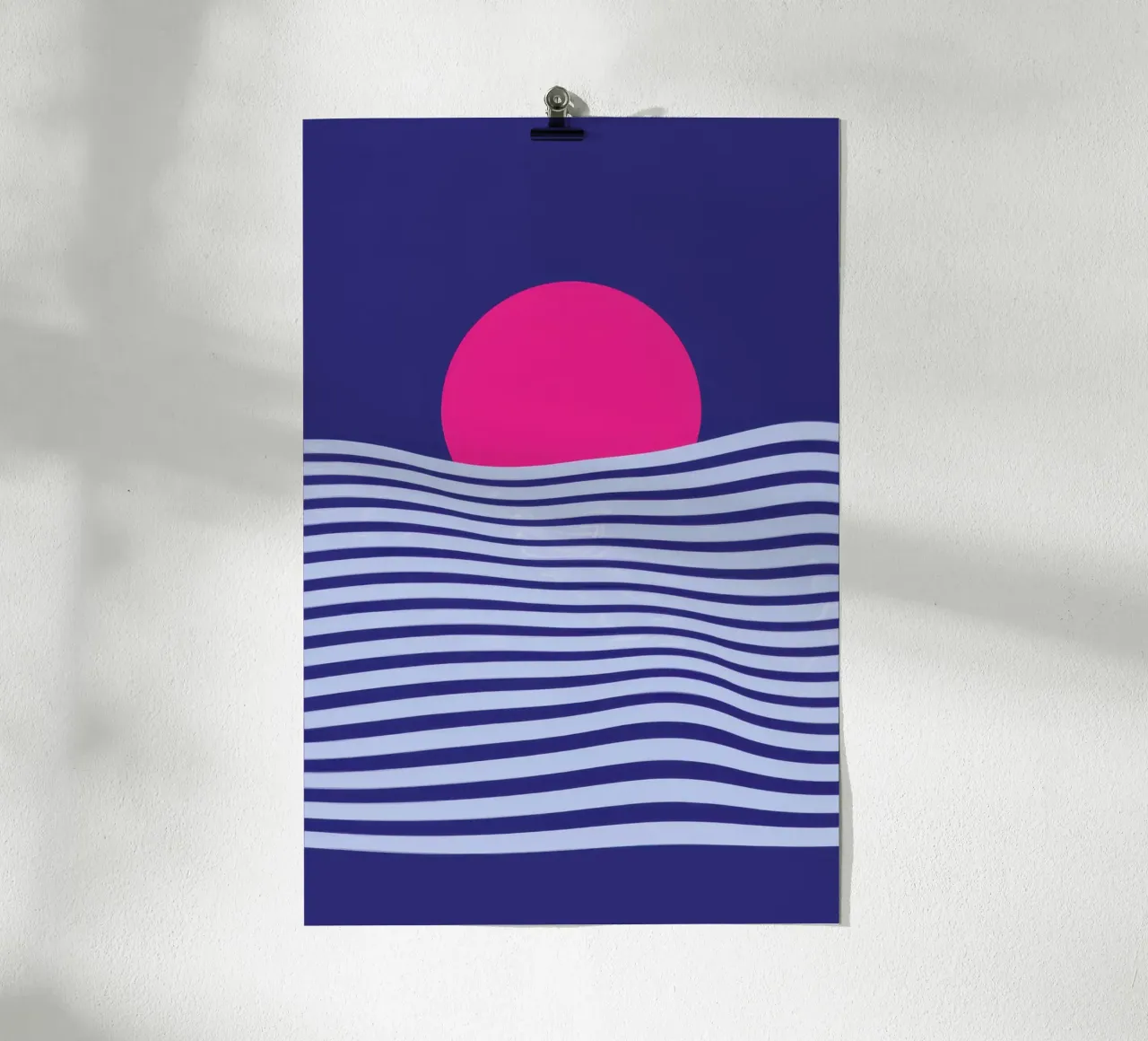Tramonto sull'oceano minimalista poster con telaio in alluminio da Frosh Pallete