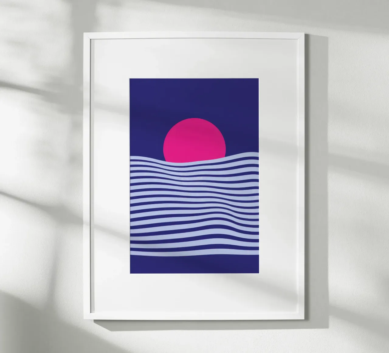 Tramonto sull'oceano minimalista poster con telaio in alluminio da Frosh Pallete