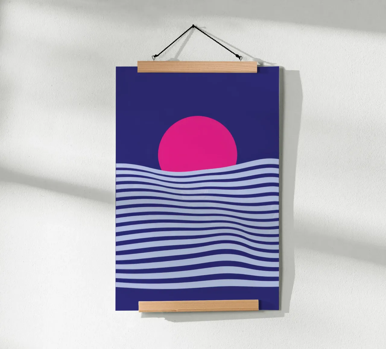 Tramonto sull'oceano minimalista poster con telaio in alluminio da Frosh Pallete