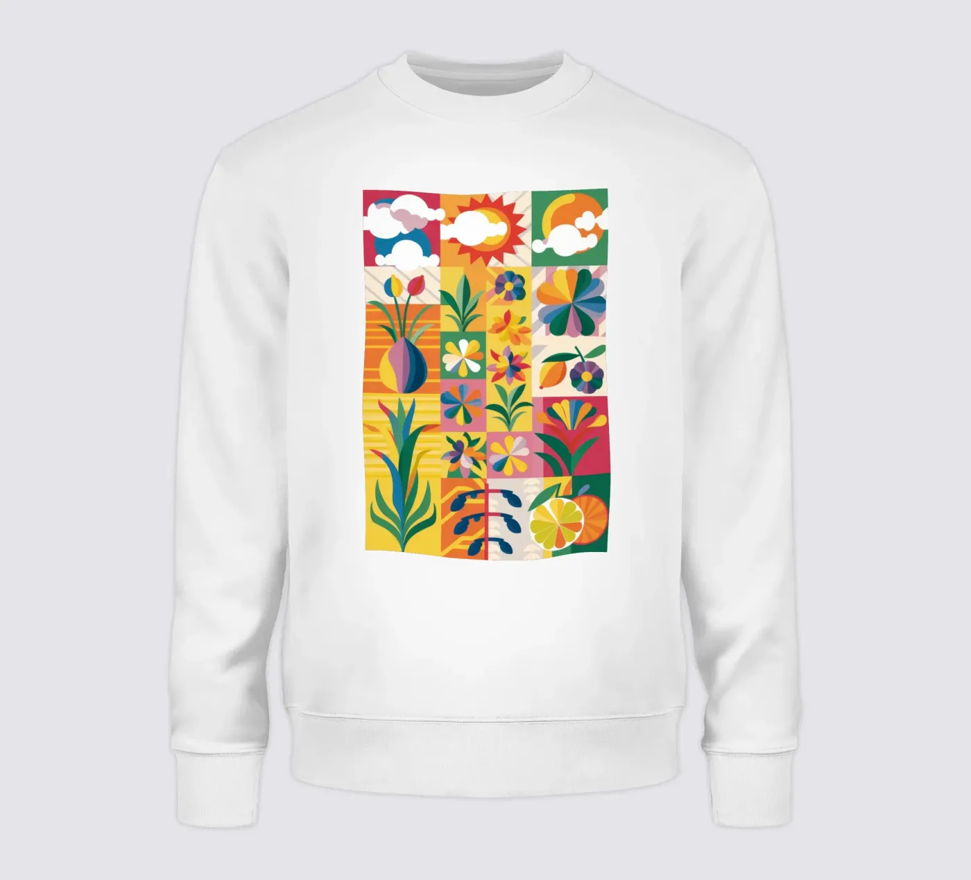 Eklektischer Garten Patchwork Sweatshirt von Solar Paint