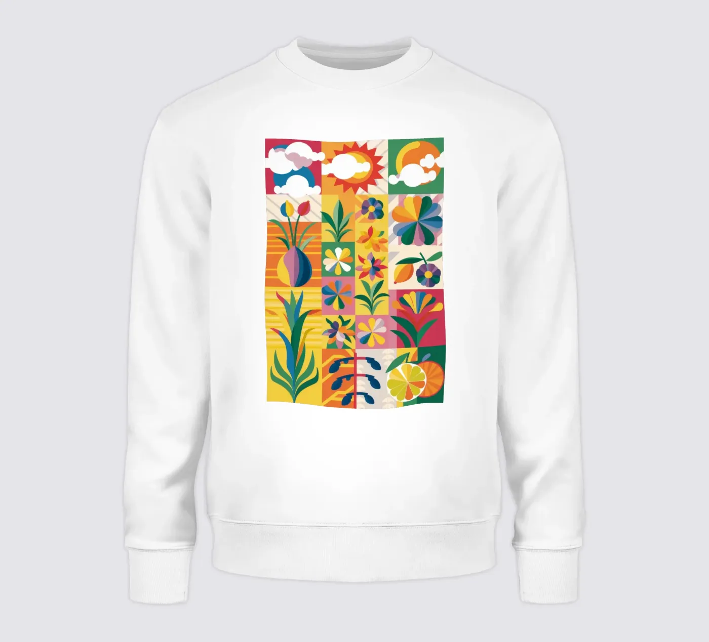 Eklektischer Garten Patchwork Sweatshirt von Solar Paint