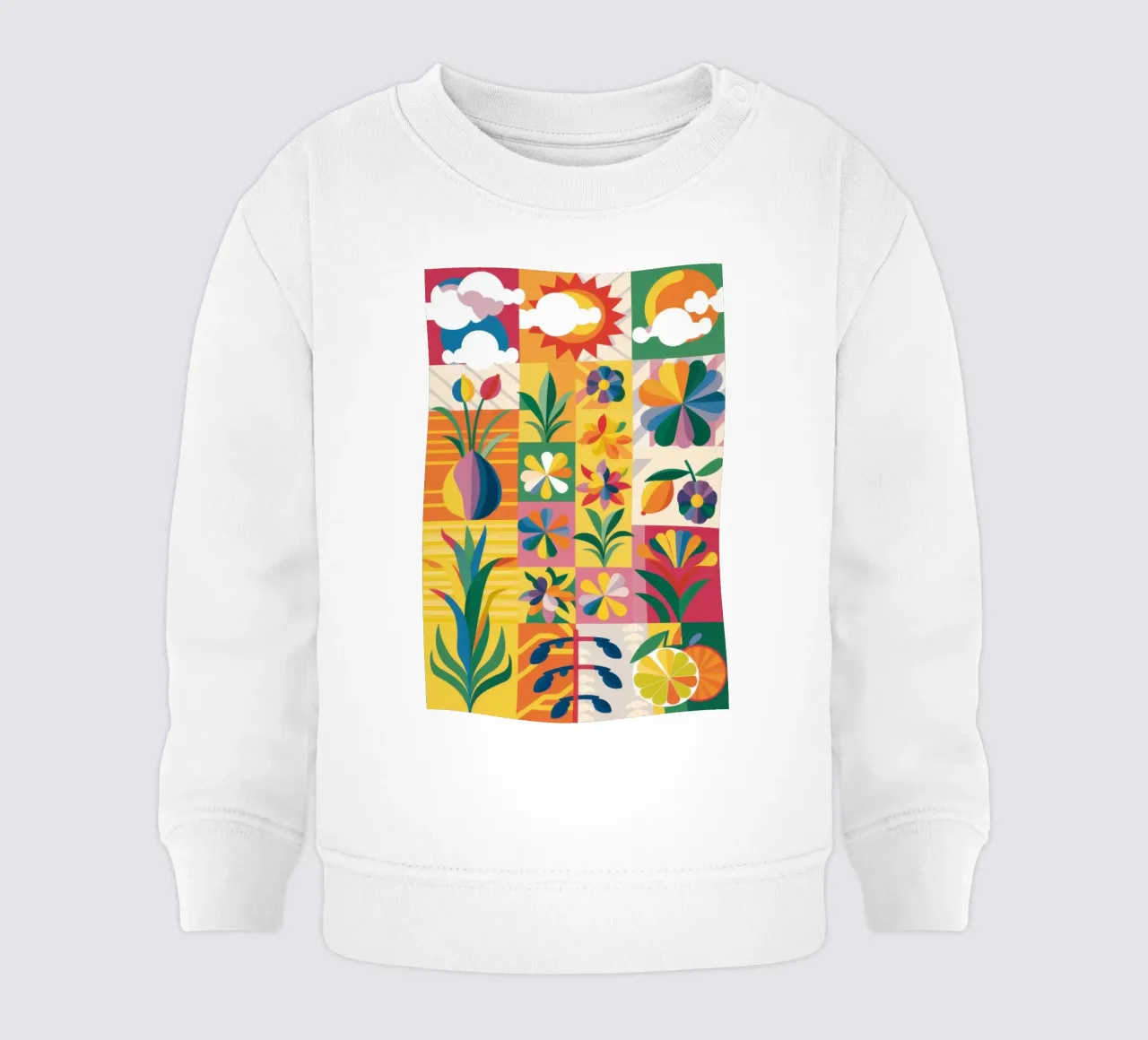 Giardino eclettico Patchwork felpa neonato da Solar Paint