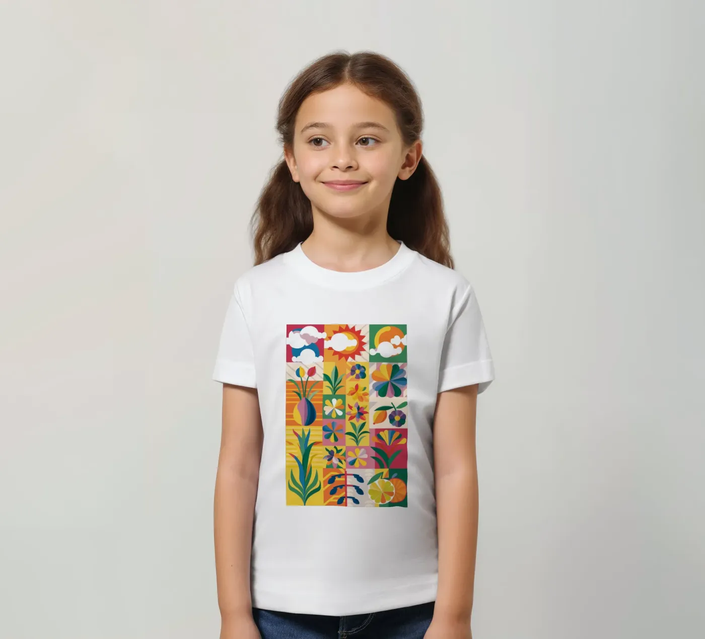 Eclectic Garden Patchwork kinder t-shirt van Solar Paint